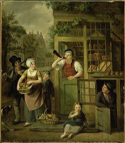 De broodbakker blaast zijn hoorn, 1795, Adriaan de Lelie