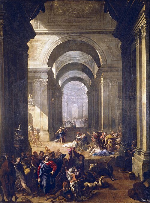 Expulsión de los mercaderes del Templo, 1670, Vicente Salvador Gómez