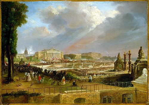 Proclamation de la République sur le portique de la Chambre des députés, le 4 mai 1848, 1848, Jean-Jacques Champin