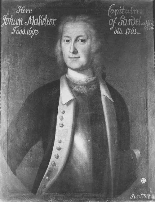 painting of Johan Adolf Makeleer, 1728, Johan David Schwartz