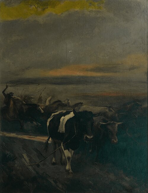 Indians with Herd and Oxen, , Angel Della Valle