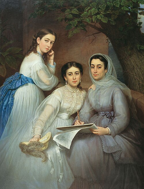 Family portrait of the Matyunin, 1860, Ekaterina Nikolayevna Khilkova