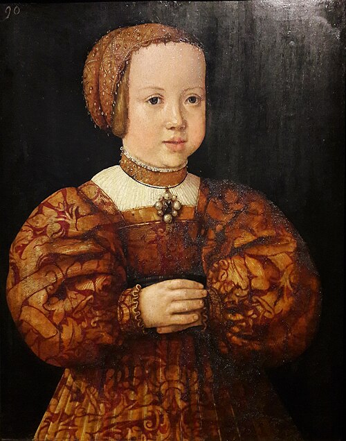 Portrait d'Élisabeth d'Autriche (1526-1545) âgé de quatre ans., 1530, Jakob Seisenegger