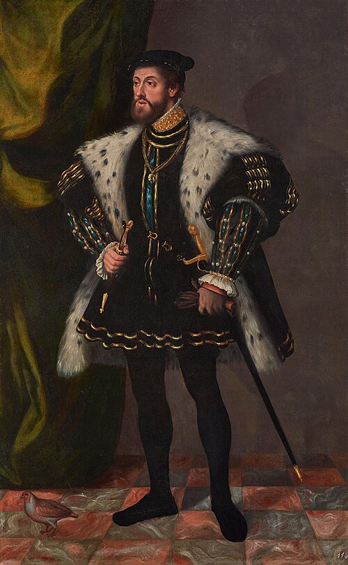 Charles V in a cape lined with wolf skin, 1530, Jakob Seisenegger