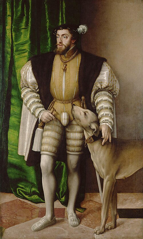 Portrait of Charles V with a Dog, 1532, Jakob Seisenegger