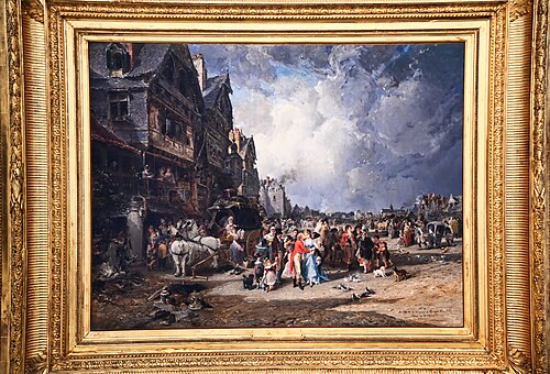 L'Arrivée de la diligence à Quimper-Corentin sous le Directoire, 1873, Jules Noël