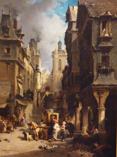 Une rue à Morlaix en 1830, 1870, Jules Noël