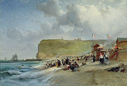 Crinolines sur la plage, Fecamp, 1871, Jules Noël