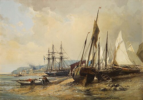 Des voiliers dans le port d'Alger, 1868, Jules Noël