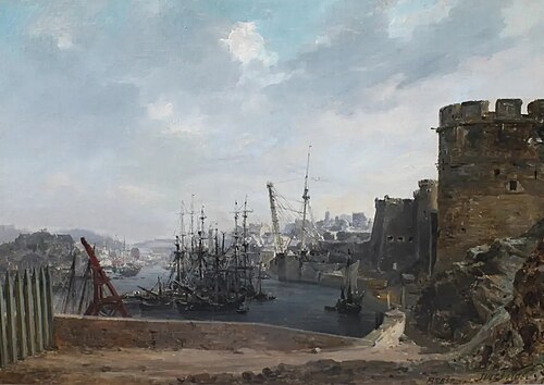 Le port de Brest, 1845, Jules Noël
