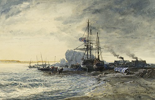Bateaux de pêche en bord de mer, , Jules Noël