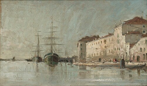 Harbour scene from Venice, , Carl Skånberg