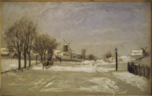 Winter. View of Eriksberg, Stockholm, 1880, Carl Skånberg