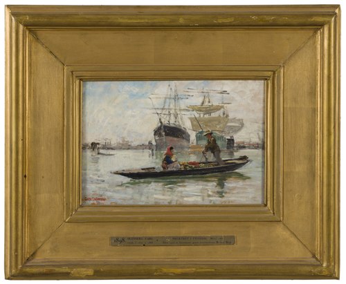 Fruit Barge in Venice. Sketch, 1882, Carl Skånberg