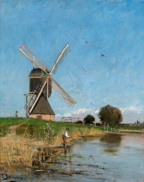 Landscape with Windmill, , Carl Skånberg