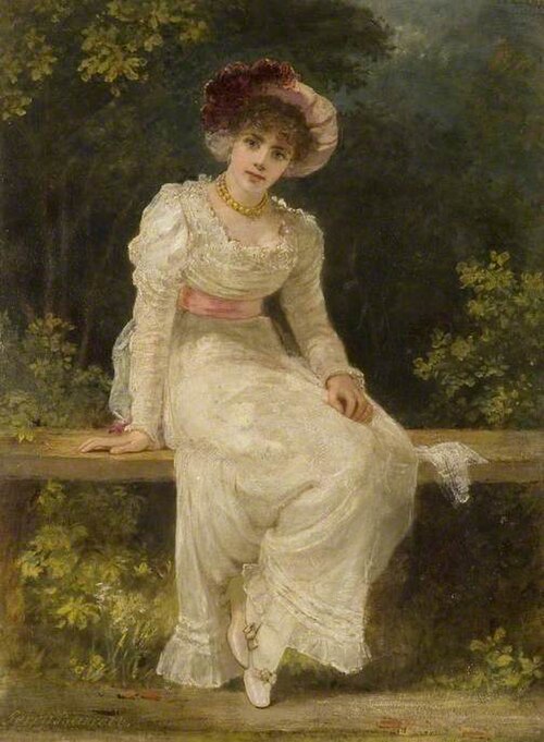 Lady Seated in a Garden, , Jerry Barrett