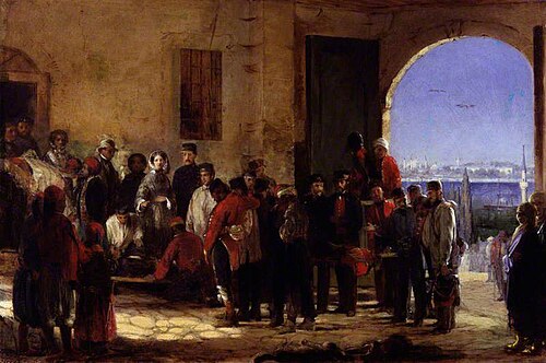 Florence Nightingale receiving the Wounded at Scutari', 1856, Jerry Barrett