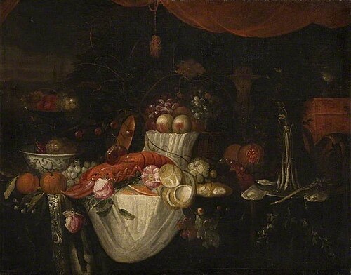 Still Life, Lobster and Fruit*, , Joris van Son