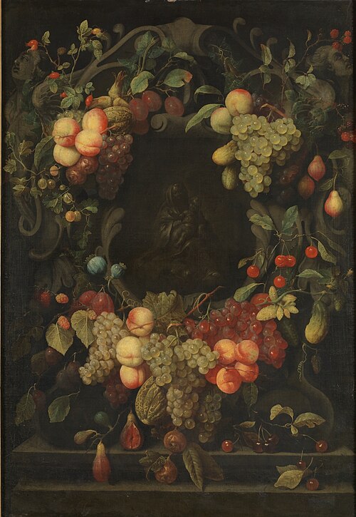 The Virgin with the Child inside a festoon of fruit, 1601, Joris van Son