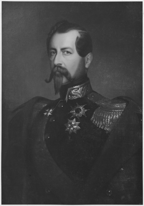 Oskar I (1799-1859), porträtt. Kung av Sverige och Norge, 1855, Carl Staaff
