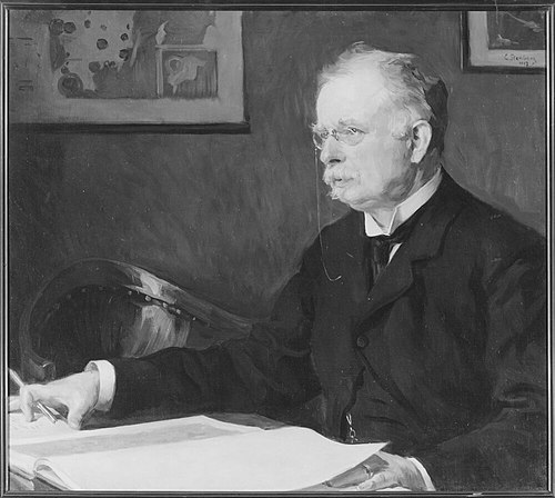 Gustaf Richert, 1857-1934, professor, fil.dr h.c., gift med Ellen Turinna Elise Billbergh, 1917, Emerik Stenberg