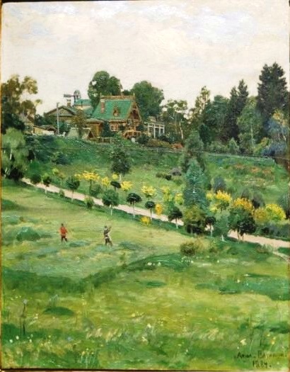 A house and a garden in Abramtsevo, 1884, Apollinaire Vasnetsov