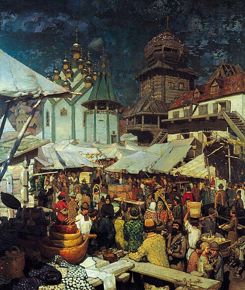 market 17th century, 1903, Apollinaire Vasnetsov