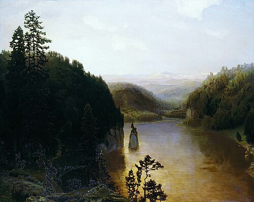 Lake in mountain Bashkiria (Mountain lake in the Urals), 1895, Apollinaire Vasnetsov