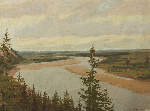 Vyatka river. Krasnoye village, 1878, Apollinaire Vasnetsov