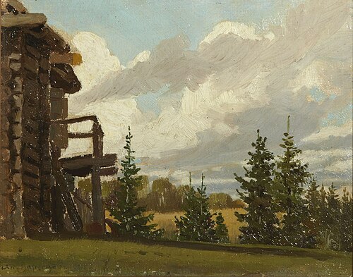 A house with a balcony. Krasnoye village, 1878, Apollinaire Vasnetsov