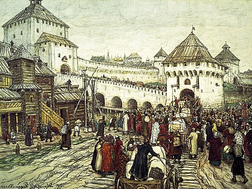 In the siege seating. Trinity Bridge and Kutafya Tower, 1922, Apollinaire Vasnetsov