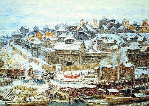 The Moscow Kremlin in the era of Ivan Kalita, 1921, Apollinaire Vasnetsov