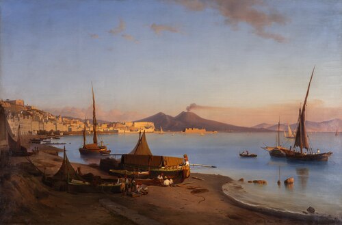 View of Naples with Vesuvius in the Background, 1845, Joseph Magnus Stäck