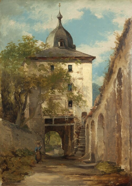 The Town Gate, Boppart, 1850, Joseph Magnus Stäck