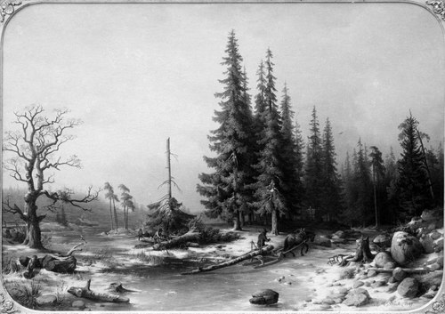 Winter in Småland, 1849, Joseph Magnus Stäck