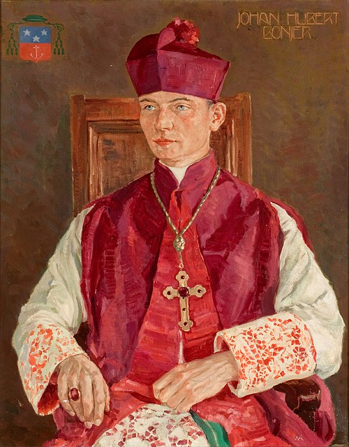 Portret van Johan Hubert (Jobs) Bonjer, wij-bisschop van de Vrij Katholieke Kerk, 1937, Willem Adolfs