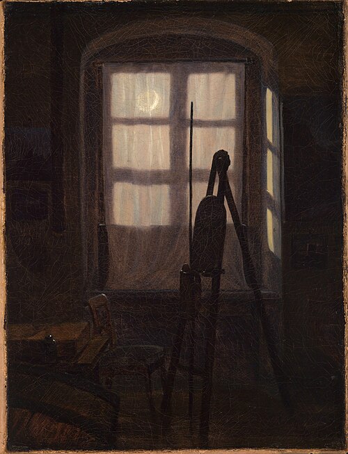 Malerstube im Mondschein, 1826, Carl Gustav Carus