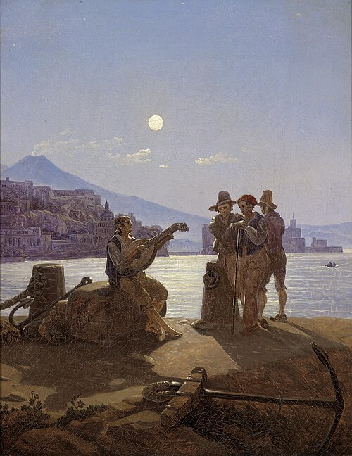 Italian Fishermen in the Harbour of Naples, 1828, Carl Gustav Carus