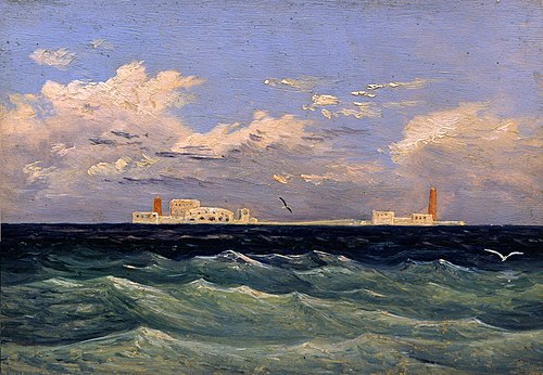 Mediterranean Island Fortress, 1828, Carl Gustav Carus