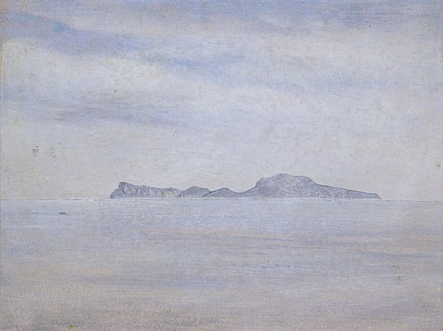 View over the sea to the island of Capri. May 9, 1828 (?), 1828, Carl Gustav Carus