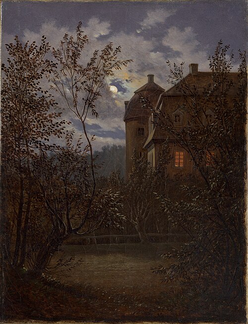 Schloss Milkel in Moonlight, 1834, Carl Gustav Carus