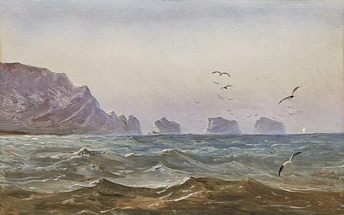Seascape with rocks (The Needles, Isle of Wight, backlit), 1844, Carl Gustav Carus