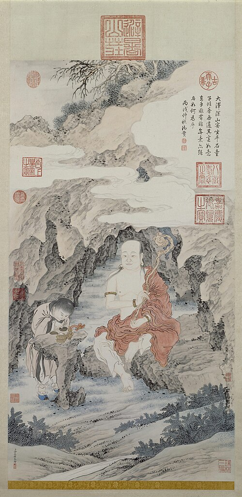 金廷标岩居罗汉像轴, , Jin Tingbiao