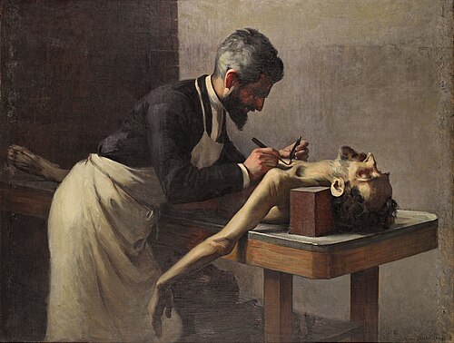 At the dissecting table (Professor Poirier, Paris), 1889, Annie Stebler-Hopf