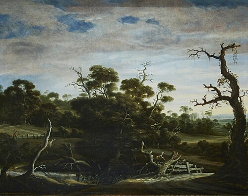 Hilly landscape with trees, , Joachim Govertsz Camphuysen