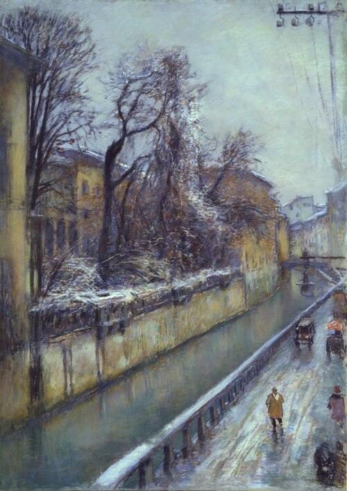On the Naviglio Canal, 1929, Michele Cascella