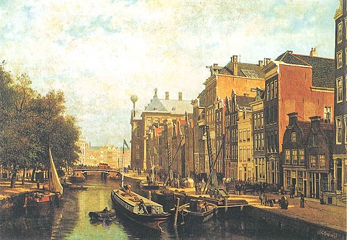 Pijpenmarkt ( n.z. voorburgwal), 1882, Johan Conrad Greive