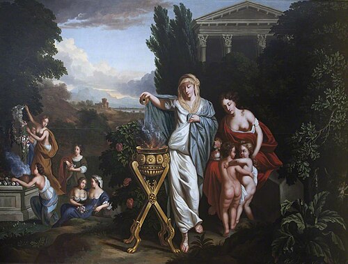 Women sacrificing to Janus, 1656, Johan Danckerts