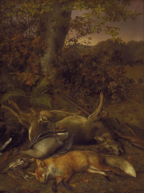 Nature morte aux trophées de chasse, 1846, Johan Laurentz Jensen