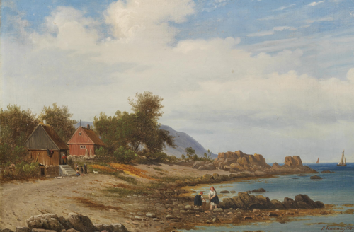 View of a coast., 1871, Johan Peter Raadsig
